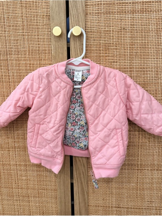 Carter's Other - Carter's Pink Quilted Bomber Jacket with Floral Lining